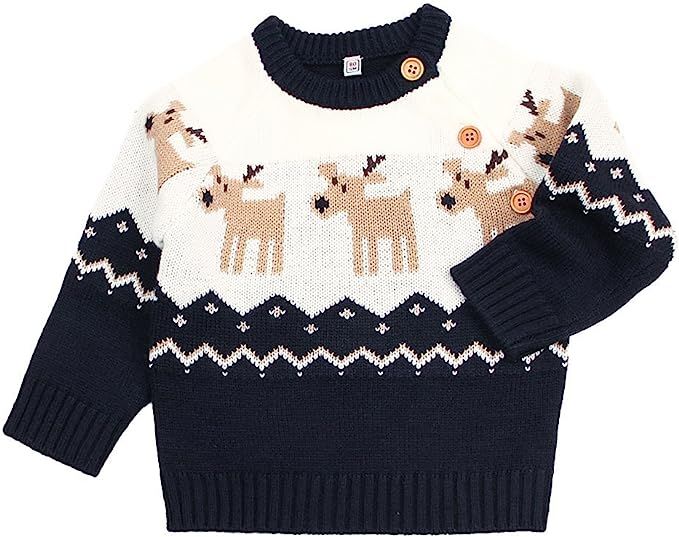 TAIYCYXGAN Baby Boys Girls Ugly Christmas Sweater Toddlers Deer Pullover Sweatshirt | Amazon (US)