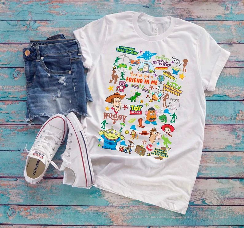 Toy Story collage print T-Shirt Disney Parks Toy Story Land Woody Buzz Fan Shirts Unisex | Men's ... | Etsy (US)