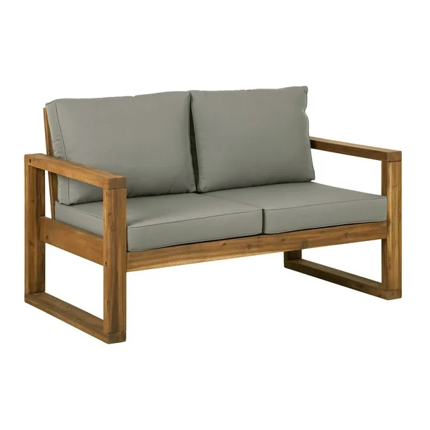 Manor Park Outdoor Patio Loveseat with Cushions, Brown | Walmart (US)