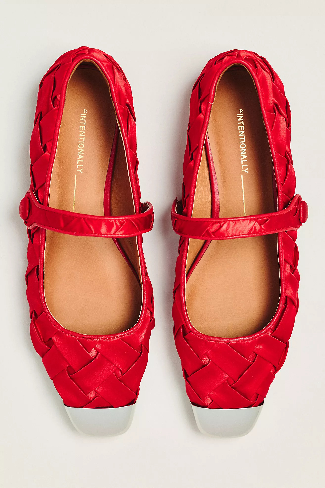Intentionally Blank Ribbons Metal-Toe Mary Jane Flats | Anthropologie (US)