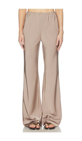 ALL THE WAYS Larissa Satin Pant in Taupe. - size S | Revolve Clothing (Global)