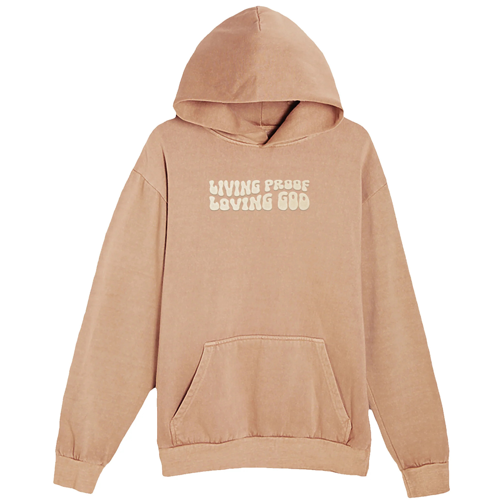 Loving God Embroidered Pullover Hoodie | Gods Love Overcomes