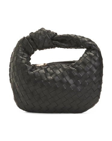 Leather Woven Knot Clutch Bag | TJ Maxx