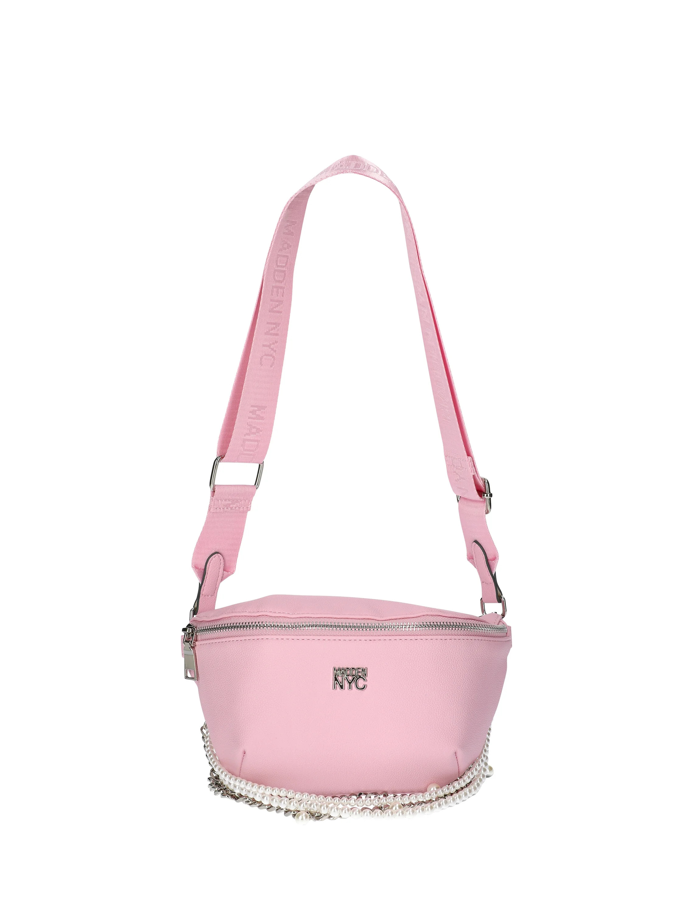 Madden NYC Women's Faux Pearl and Chain Fannypack, Pink | Walmart (US)