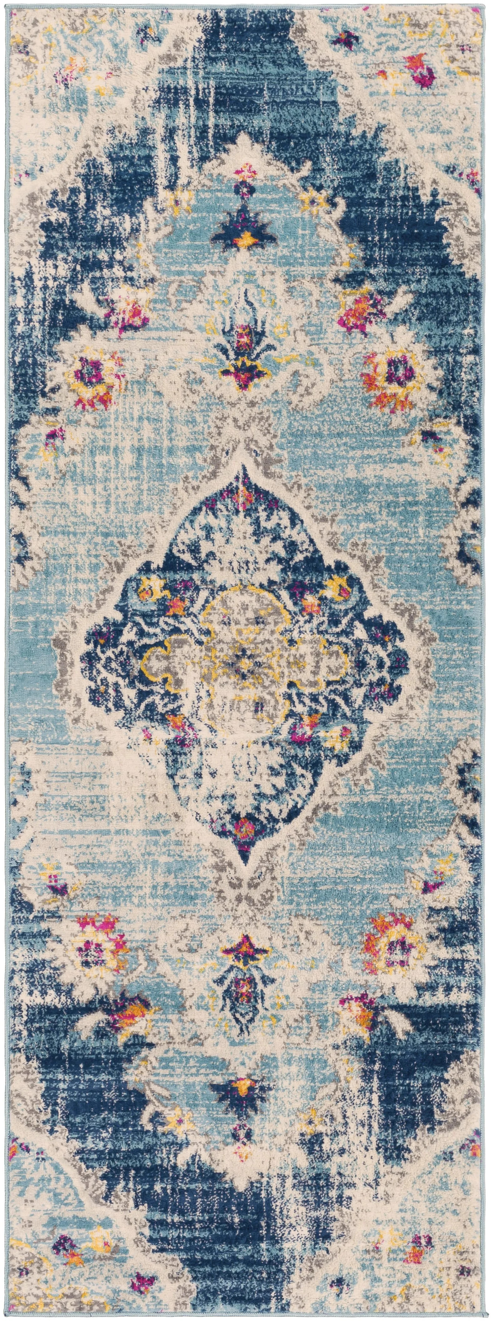 Mark&Day Area Rugs, 3x12 Brongerga Traditional Runner Blue Area Rug (2'7" x 12') - Walmart.com | Walmart (US)