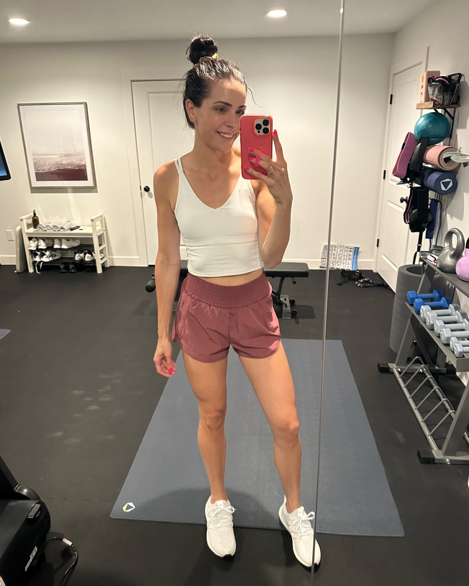 Tank: sized up (M) 
Running shorts: true to size (S) size up if between 
Sneakers: true to size 

Workout outfit, amazon activewear

#LTKFind #LTKunder50 #LTKfit