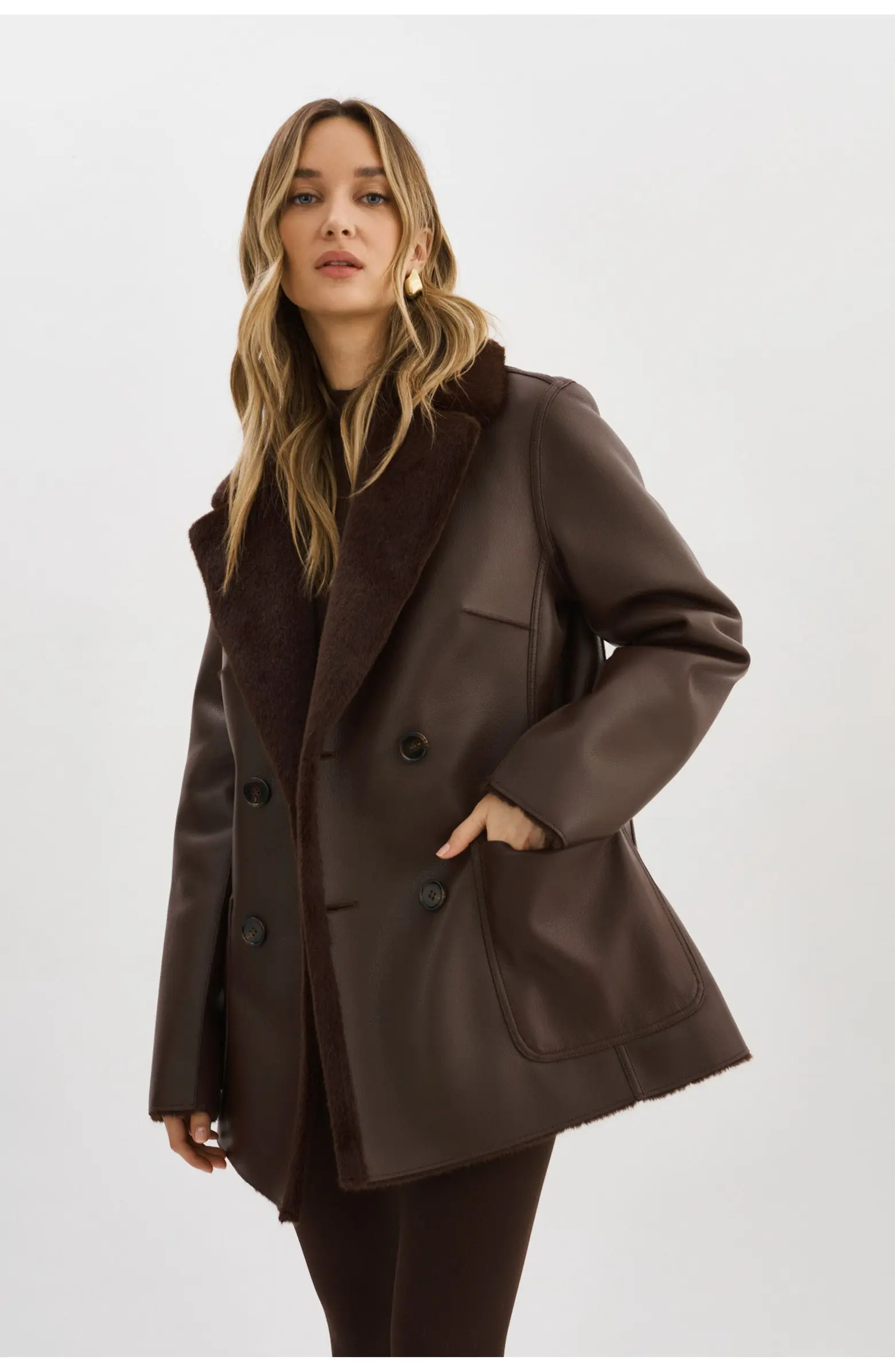 Camille | Faux Shearling Reversible Coat | Nordstrom