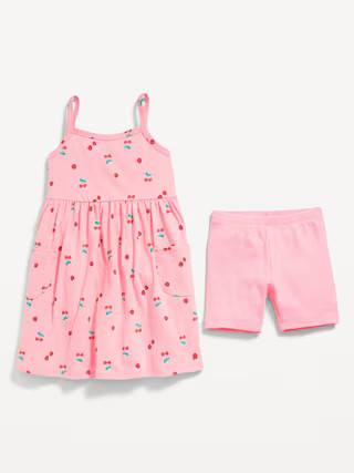 Printed Sleeveless Dress and Biker Shorts Set for Toddler Girls | Old Navy (US)