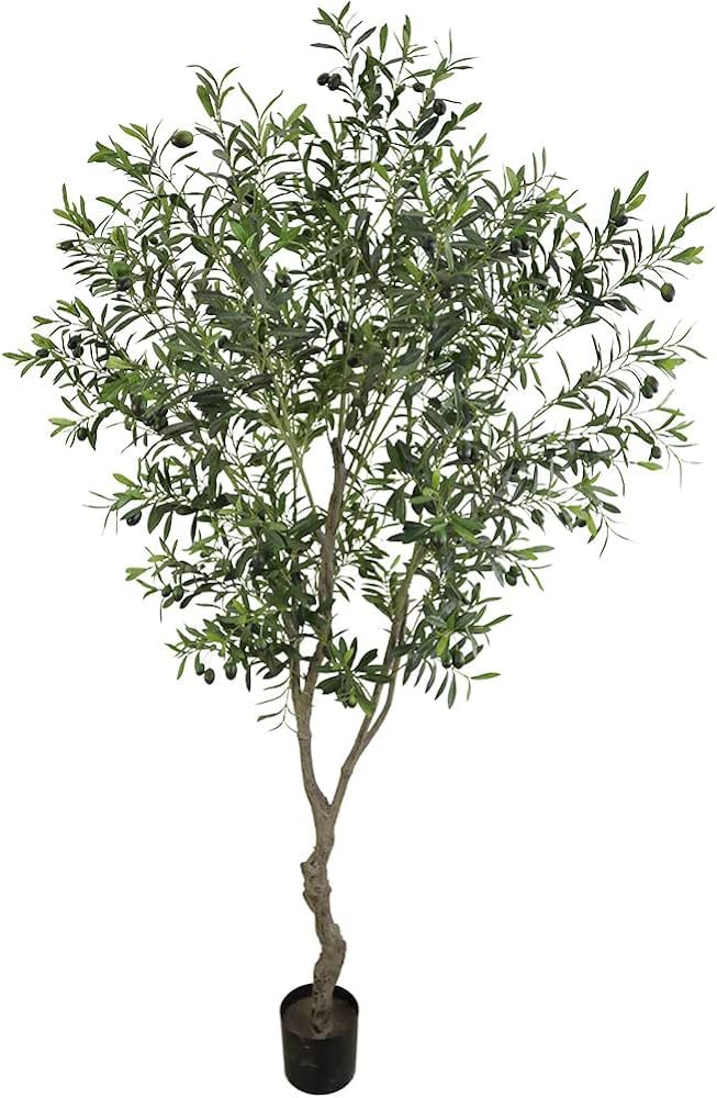 Artificial Tree Faux Olive Tree 7ft (82in,UV Protection 2289 Leaves) Tall Fake Olive Plant in Pot... | Amazon (US)