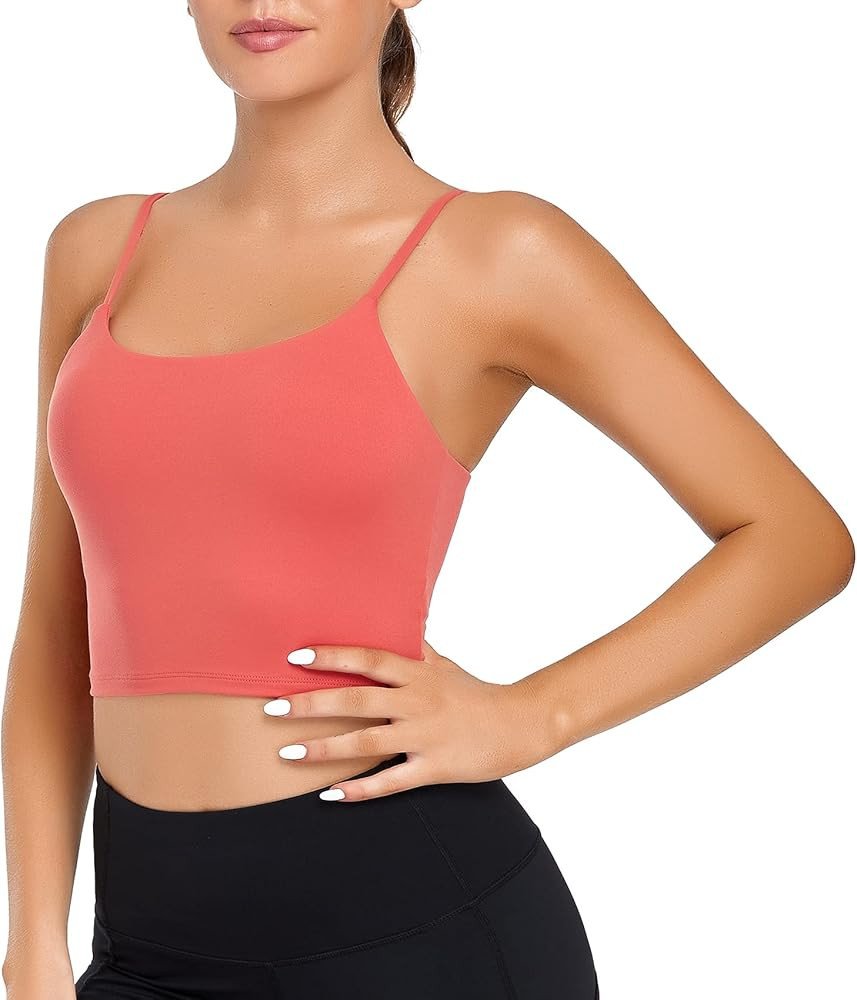 Lemedy Women Padded Sports Bra Fitness Workout Running Shirts Yoga Tank Top | Amazon (US)