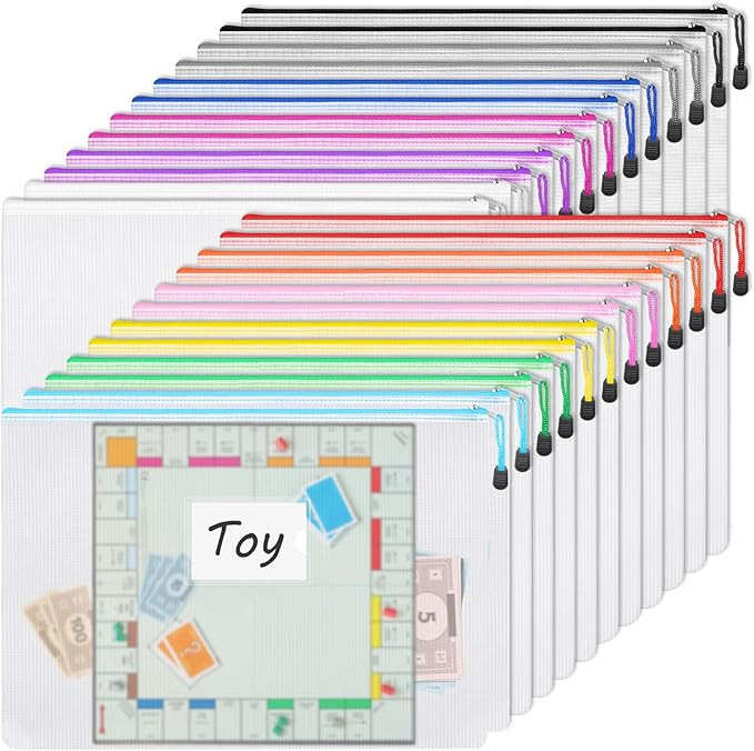 EOOUT 24pcs Mesh Zipper Pouch Bags A3 Extra Large Document Bag with Label Pocket, 16.9x12 Inches,... | Amazon (US)