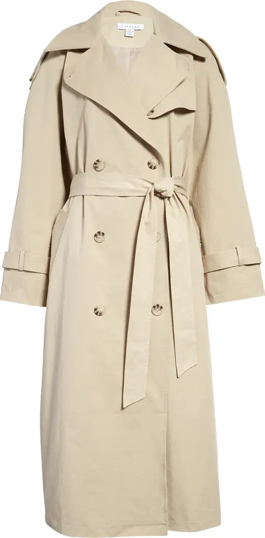 Topshop Classic Oversize Cotton Trench Coat | Nordstrom | Nordstrom