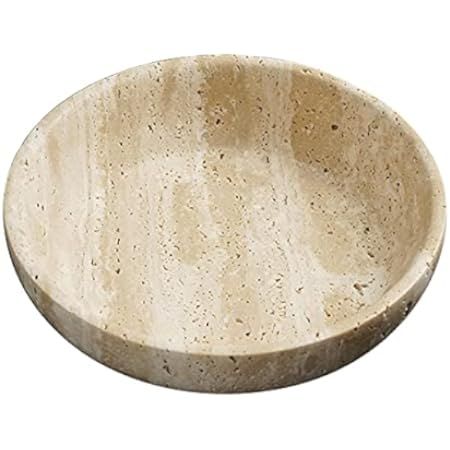 tastebytal Travertine Decorative Pedestal Bowl - Round Aesthetic Handcrafted Centerpiece & Modern... | Amazon (US)
