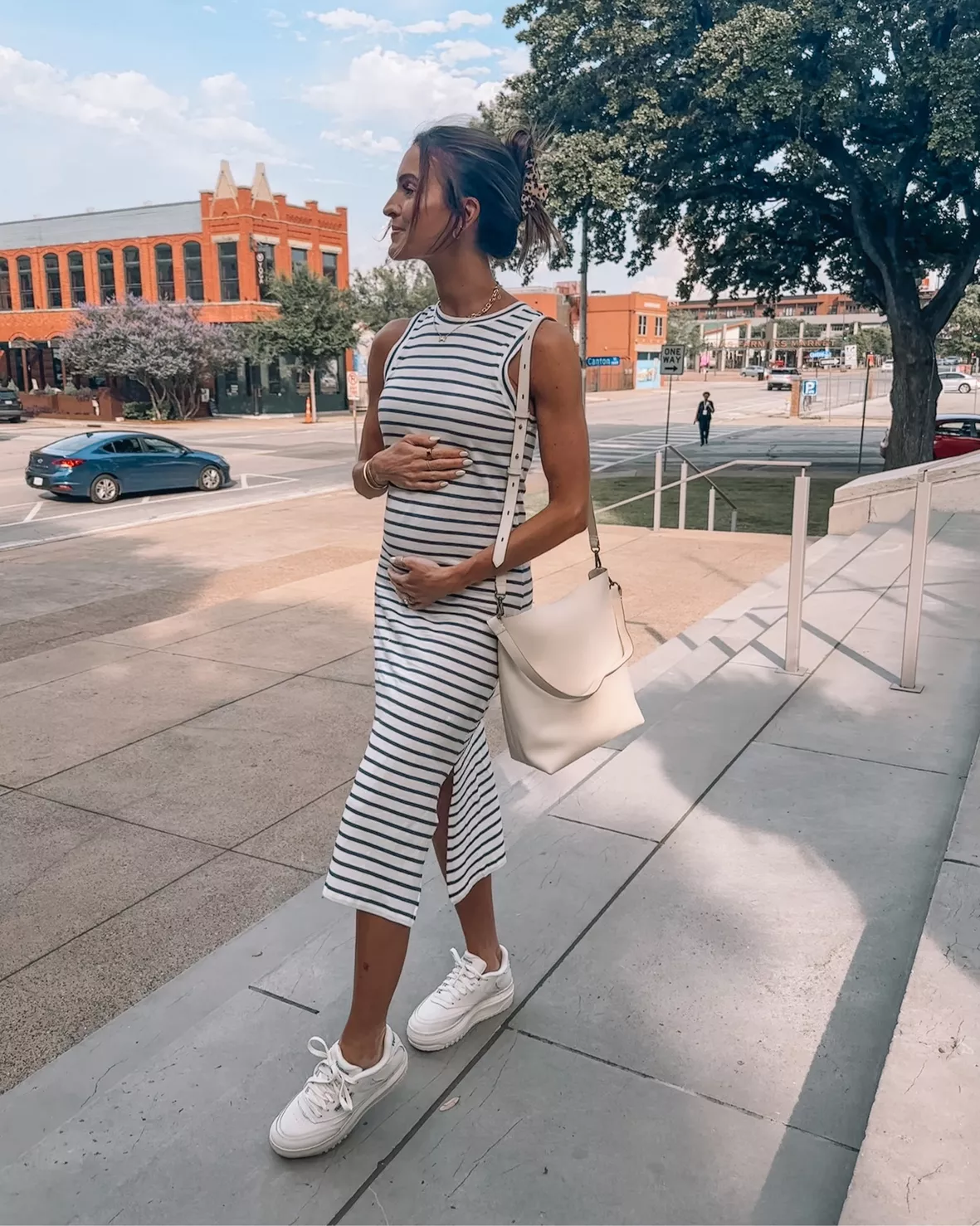 Tank Dress and Sneakers