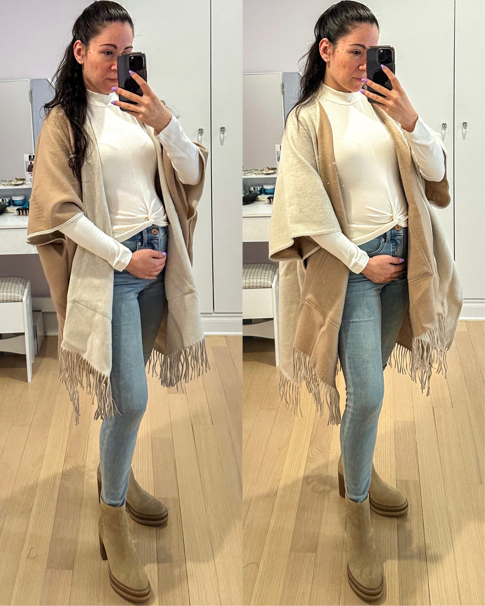 Another great pregnancy friendly item from the Nordstrom anniversary sale is this shawl with fringe detail. It’s reversible in pretty neutral colors perfect for winter or fall. 

#LTKxNSale #LTKunder100 #LTKbump