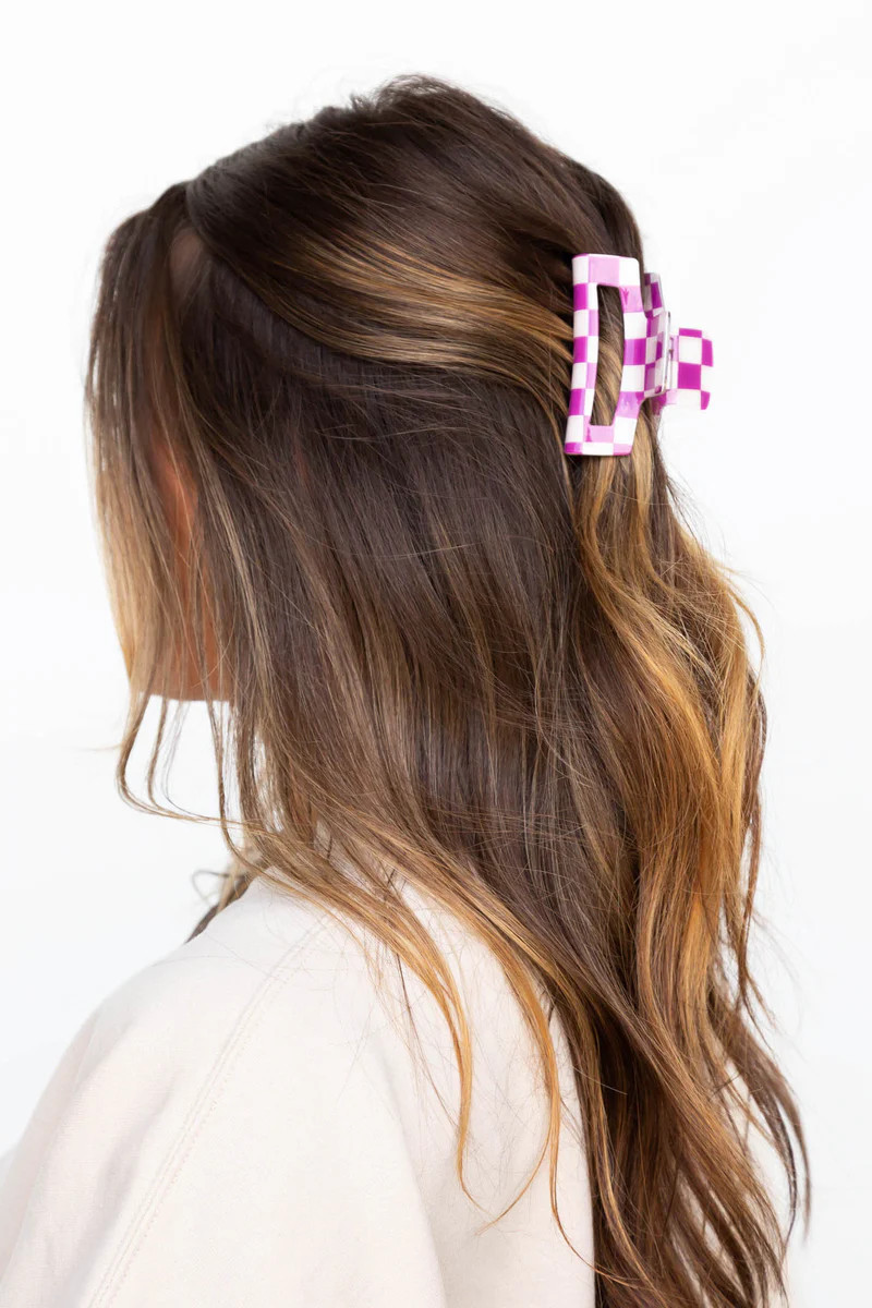 Lucky You Checkered Hair Clip- 4 Colors | Apricot Lane Boutique