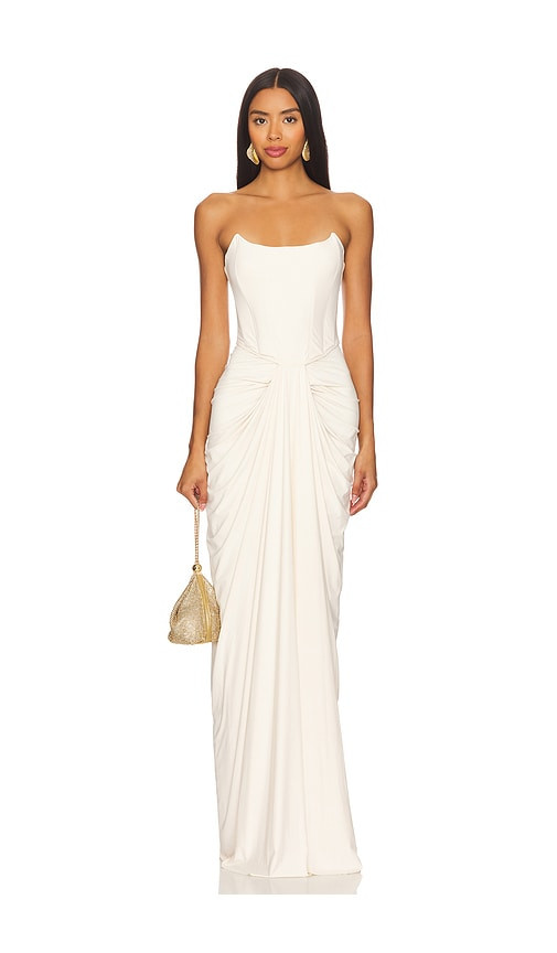 Deme by Gabriella Pearl Gown in Cream. - size M | Revolve Clothing (Global)
