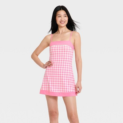 Women's Everyday Soft Active Court Dress - All In Motion™ Pink Gingham XL | Target