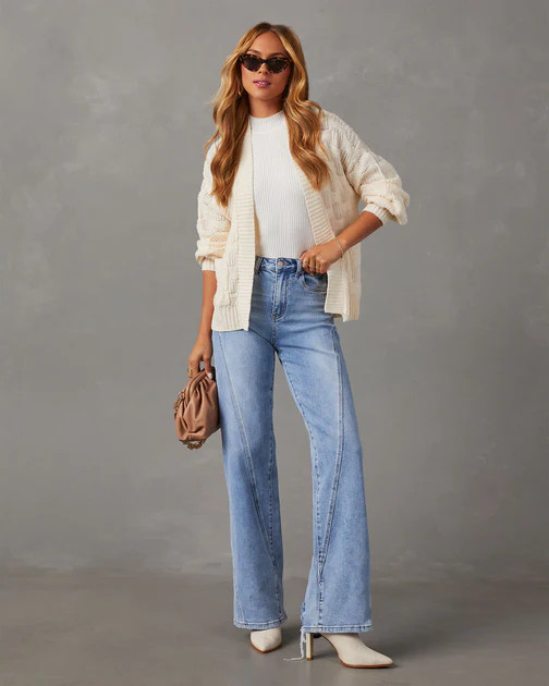 Empire Checkered Cardigan - Cream | VICI