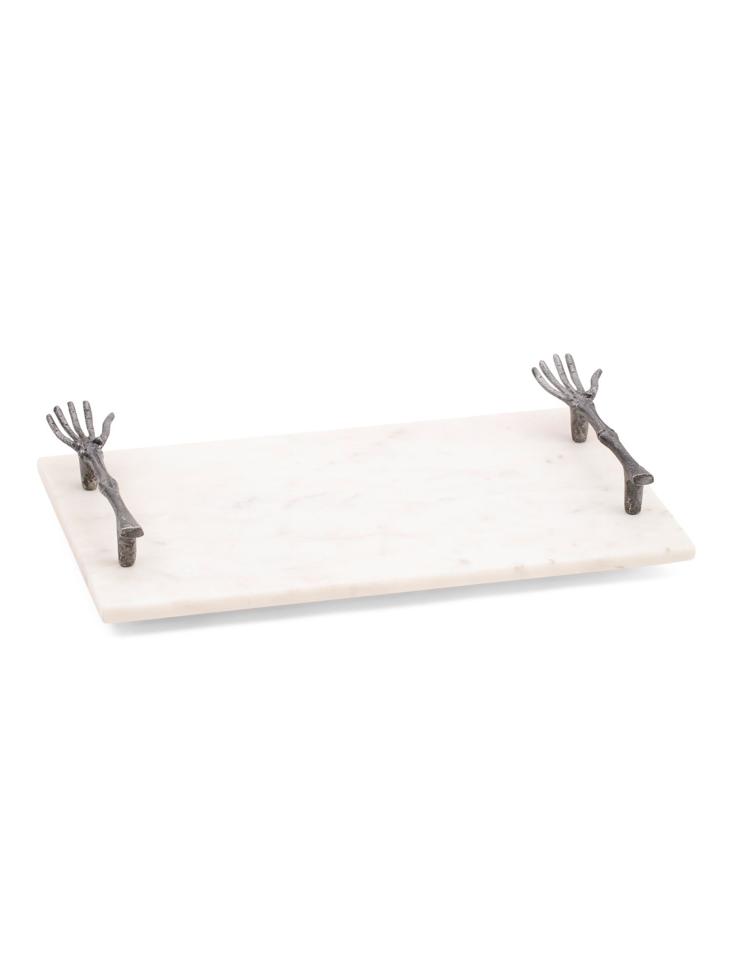 16x9 Marble Tray With Skeleton Hand Servers | Marshalls