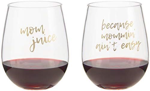 Mom Wine Glass - Mother's Day - Mom Juice, Because Mommin Ain’t Easy - Unbreakable Plastic Wine Glas | Amazon (US)