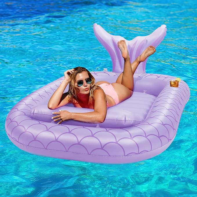 HeySplash Inflatable Pool Lounger Float, Personal Sun Lake Raft for Adults, Ride-ons Pool Floats ... | Amazon (US)