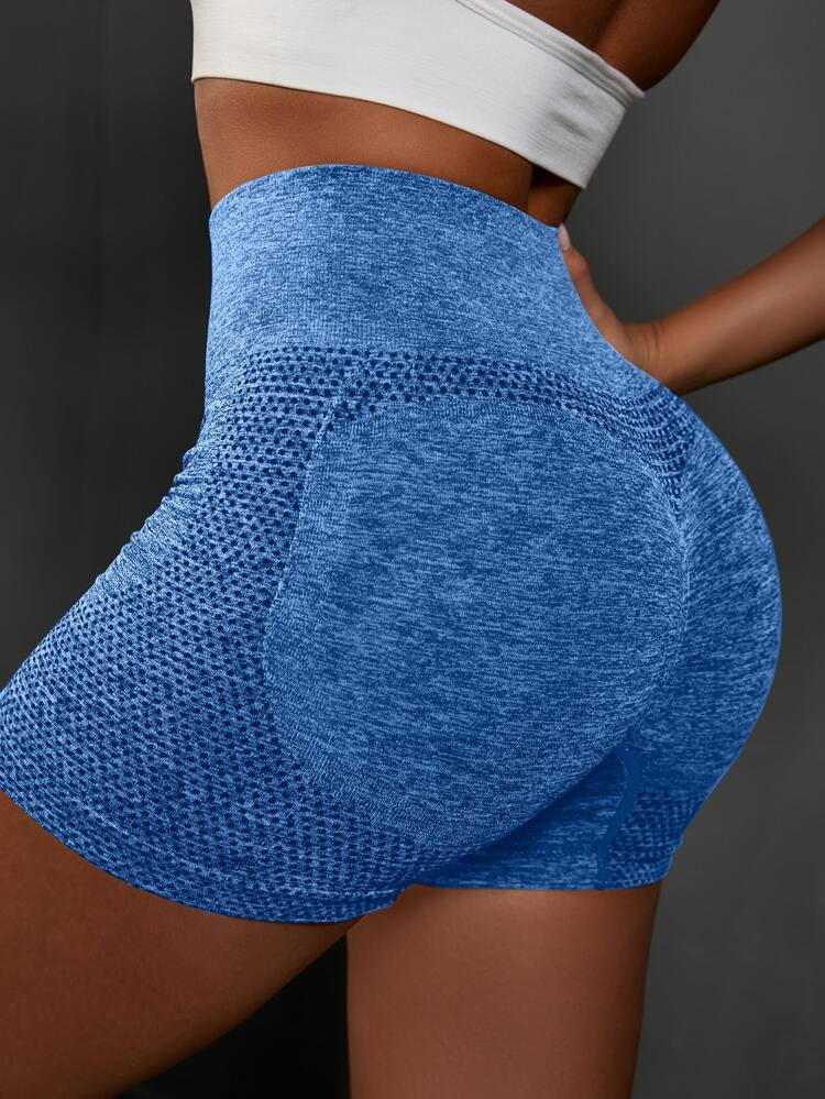 Space Dye Wide Band Waist Sports Shorts | SHEIN