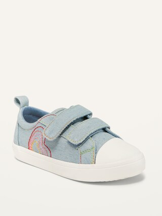 Unisex Chambray Rainbow-Stitch Double-Strap Sneakers for Toddler | Old Navy (US)