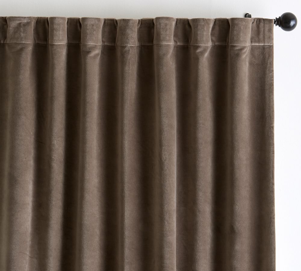 Velvet Twill Curtain, 50 x 96&amp;quot;, Cappuccino | Pottery Barn (US)