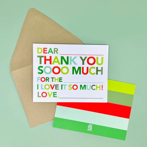 Kid's Fill In Thank You Notes - Holiday | Joy Creative Shop