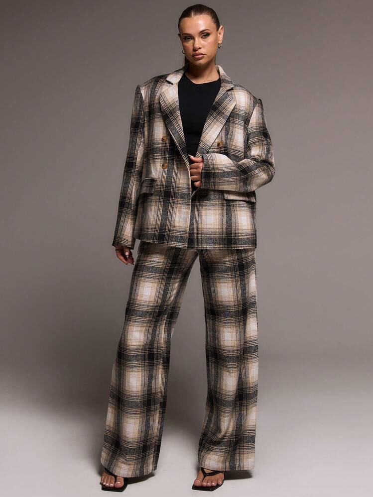 MUSERA Checkered Oversized Button Up Blazer Elegant Business Casual Summer Spring Vacation Graduation Prom Wedding Guest Birthday Vacation | SHEIN