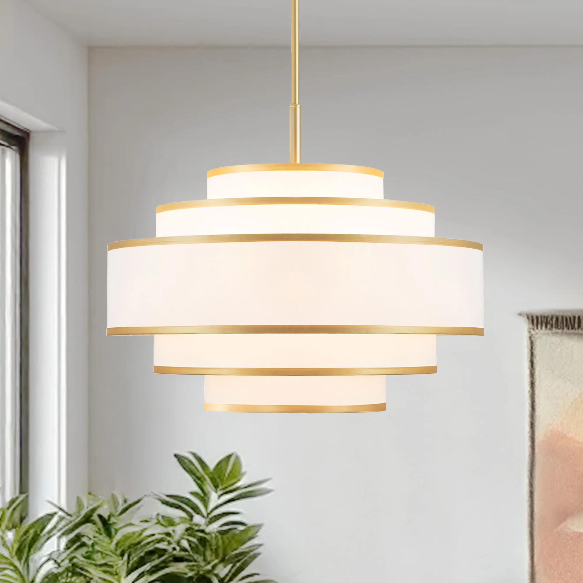 Aasim 24" 5-Light Dimmable Tiered Drum Chandelier | Wayfair North America