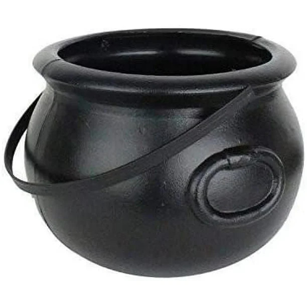 PMU Halloween Cauldron 8 Inch Black Plastic Party Accessory (1/Pkg) Pkg/1 | Walmart (US)