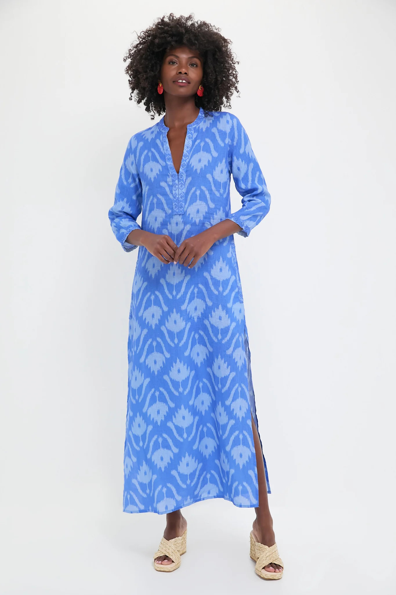 Ikat Blue Sapphire Long Kaftan | Tuckernuck (US)