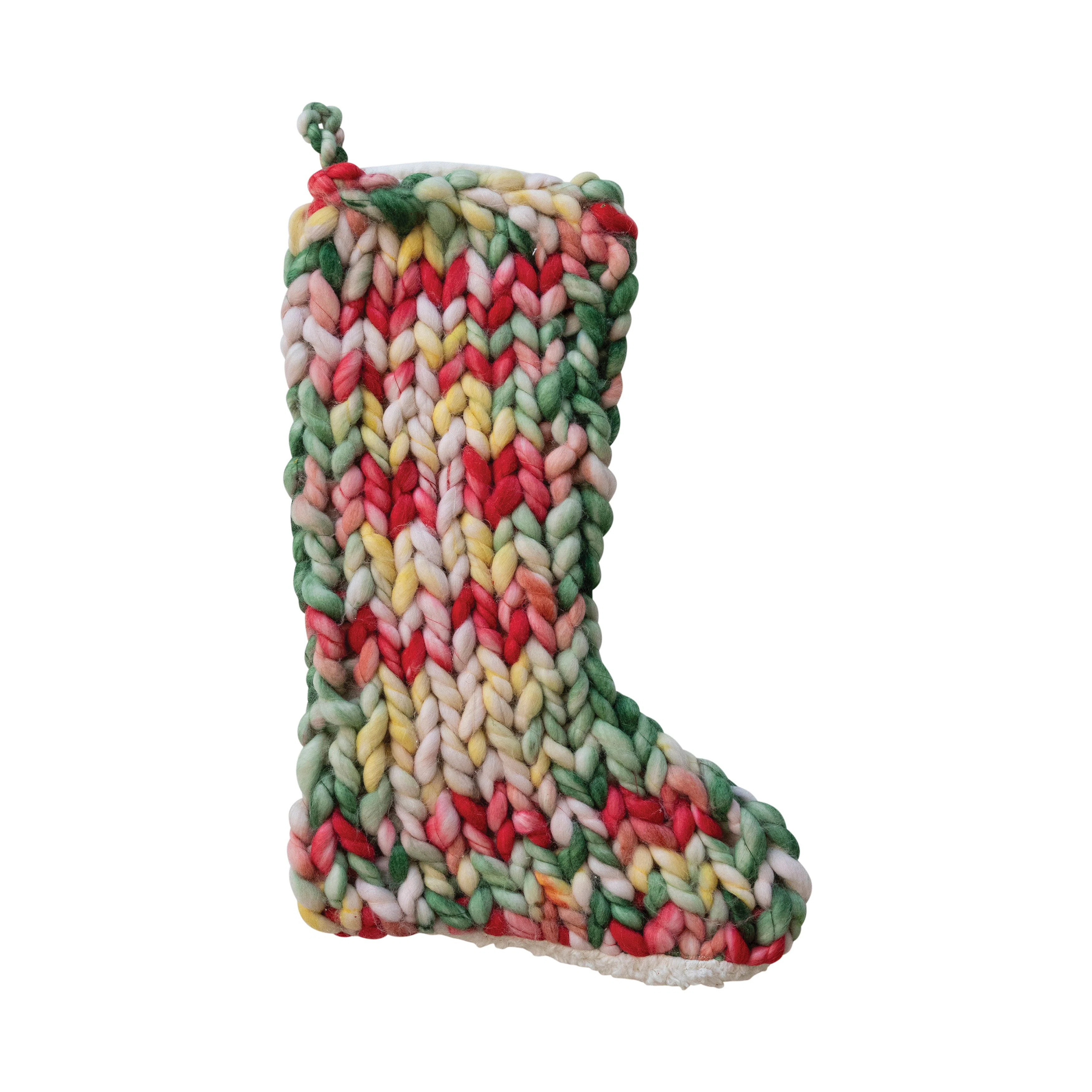 Hand-Woven Acrylic Knit Stocking With Sherpa Back | Wayfair North America