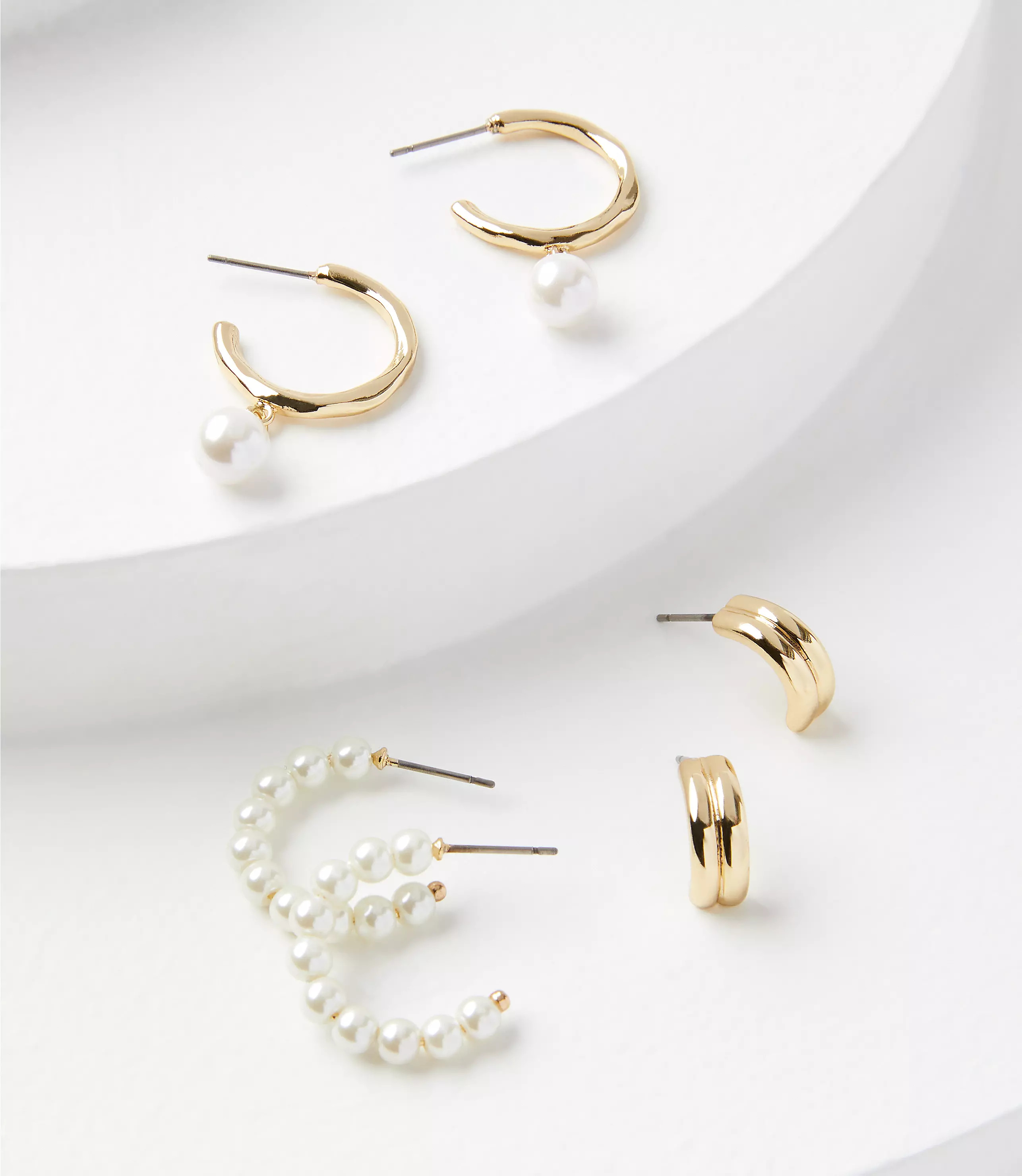 Pearlized Hoop Earring Set | LOFT