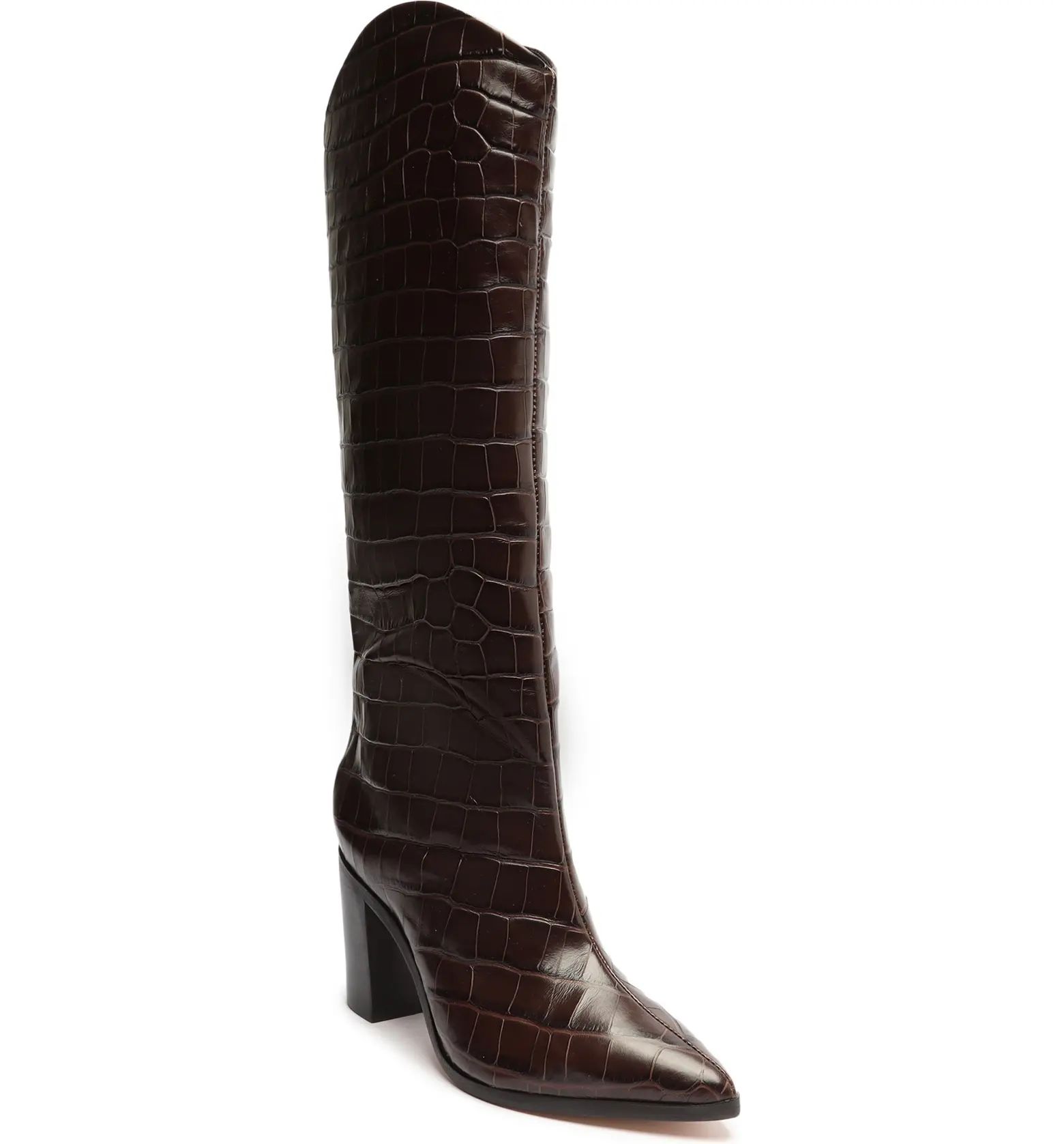 Maryana Block Pointed Toe Knee High Boot (Women) | Nordstrom