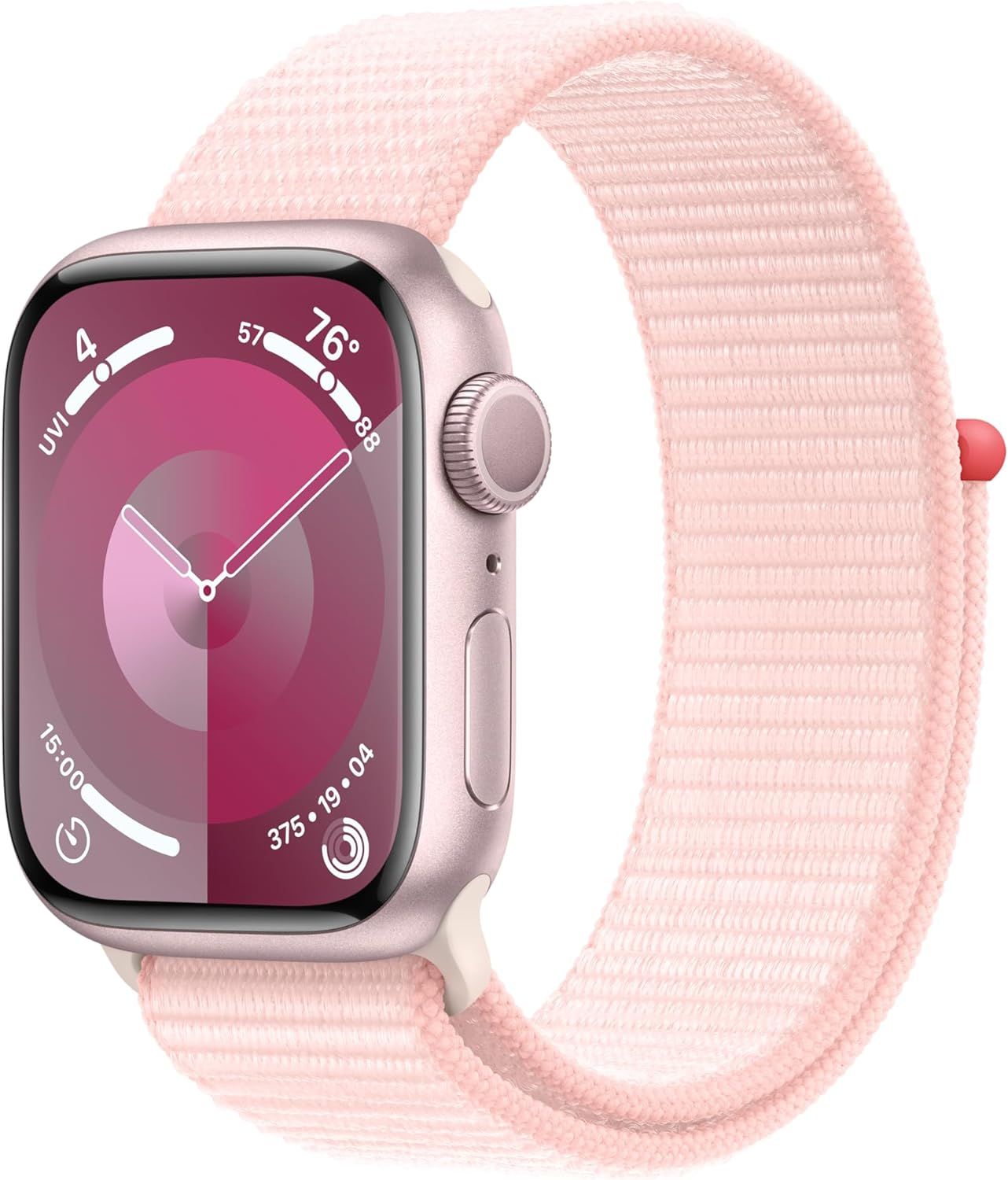 Apple Watch Series 9 [GPS 41mm] Smartwatch with Pink Aluminum Case with Pink Sport Loop. Fitness ... | Amazon (US)