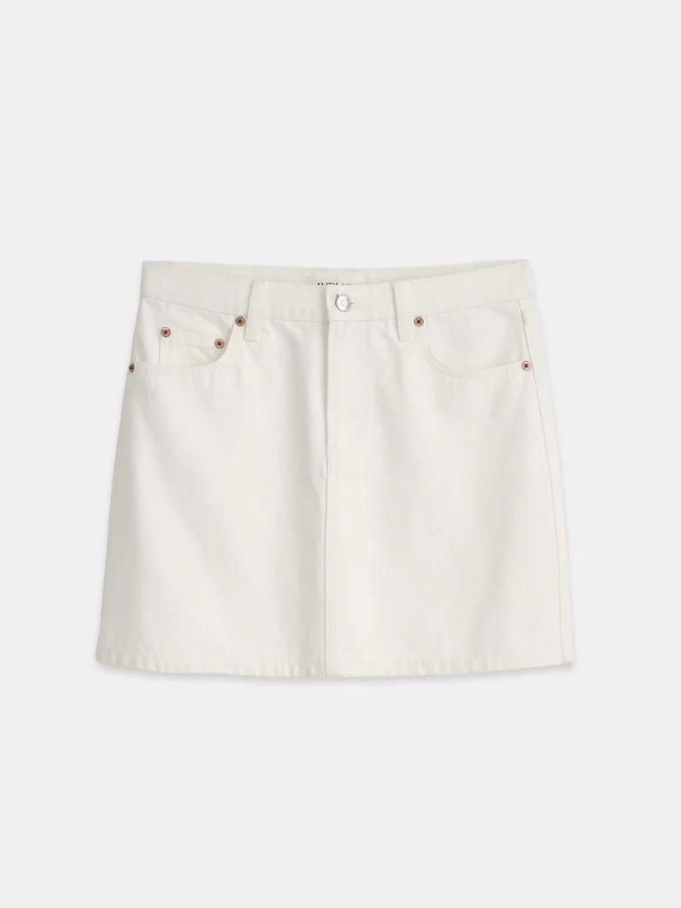 Andie Mini Skirt in White Denim | Alex Mill