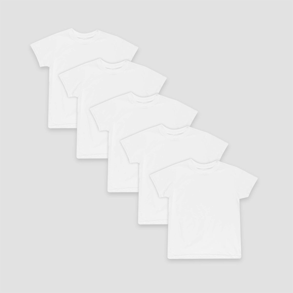 Hanes Boys' 5pk Crew Neck T-Shirt - White | Target