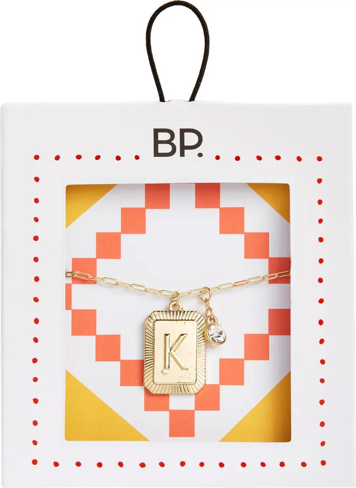 BP. Initial Plaque Pendant Necklace | Nordstrom | Nordstrom