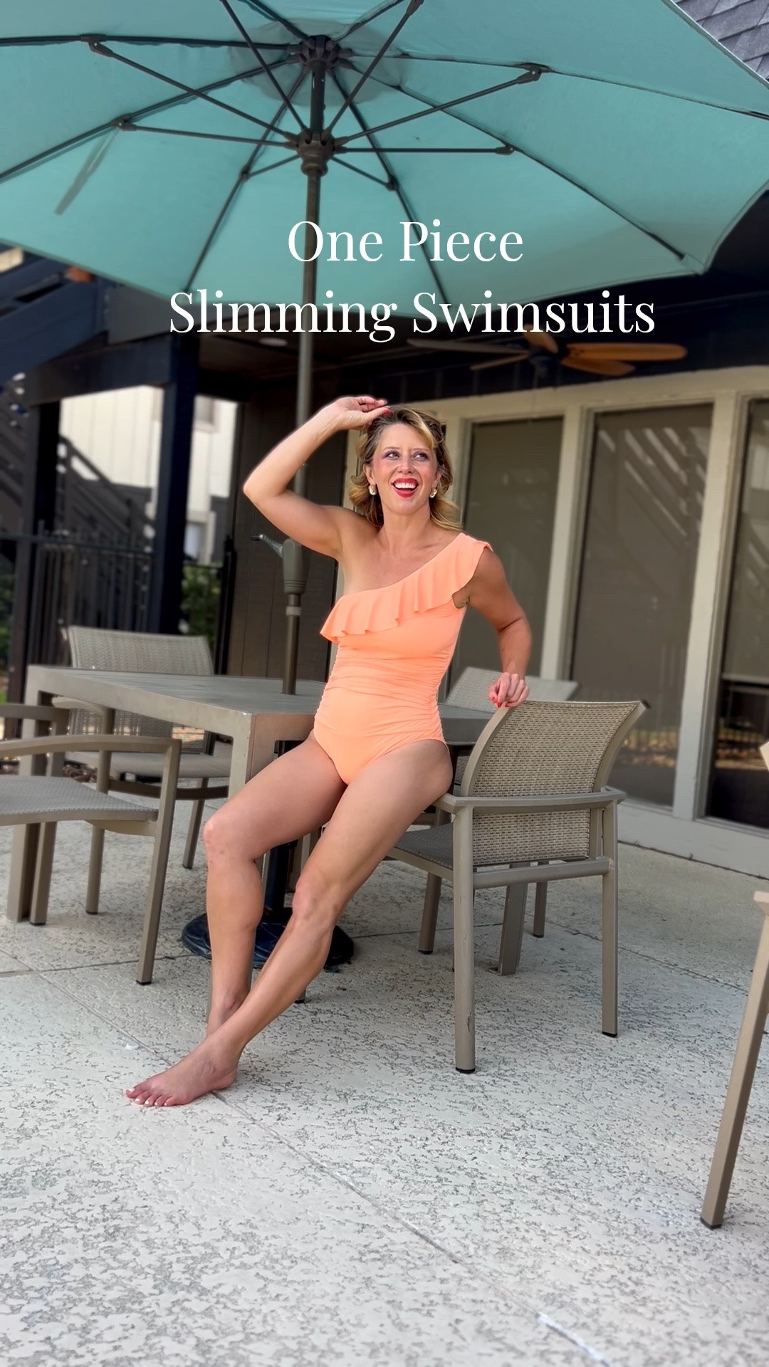 Bright and Warm Spring one piece swimsuits that are slimming and modest! Worn as a bodysuit with a skirt overtop for an evening dinner at the beach!

#LTKTravel #LTKOver40 #LTKSeasonal