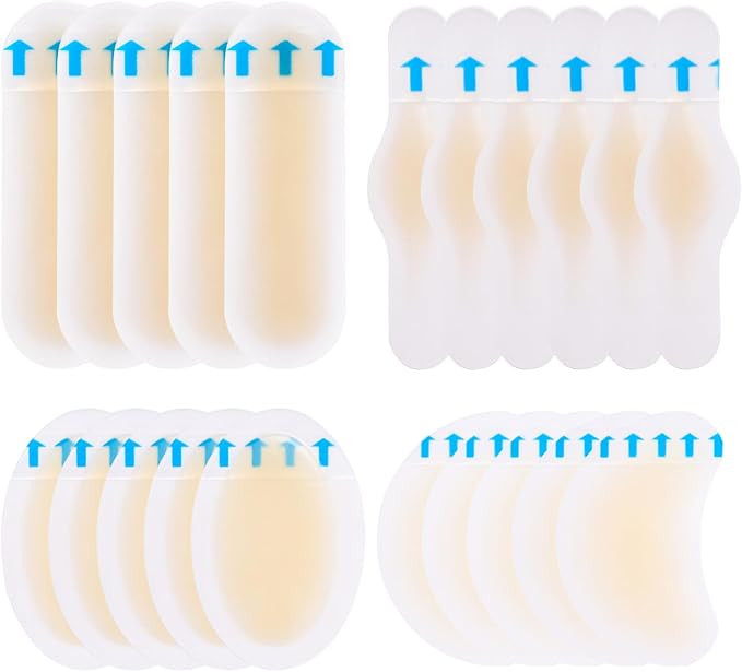 Satinior 24 Pcs Blister Bandages for Feet Gel Blister Bandages Hydrocolloid for Sports, Runners T... | Amazon (US)