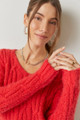 Nattie Chenille Eyelash Cable Knit Sweater | Francesca's