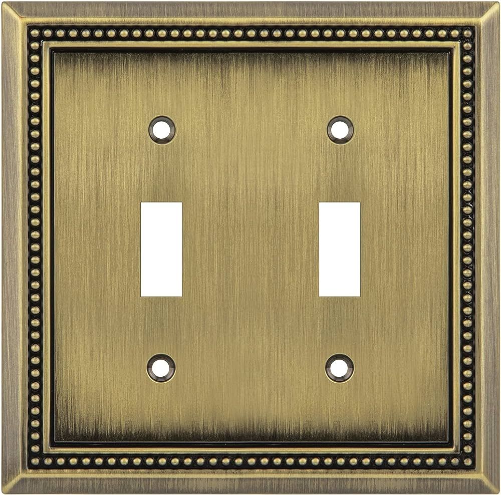 Henne Bery Sunken Pearls Decorative Wall Plate Switch Plate Outlet Cover (Double Toggle, Antique ... | Amazon (US)