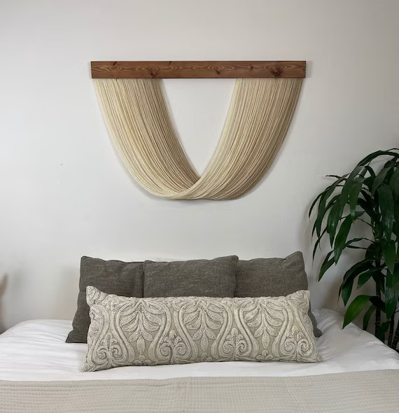 Medium Size Tan / Sandy Dip Dye Ombré Wall Hanging Fiber Art Tapestry | Etsy (US)