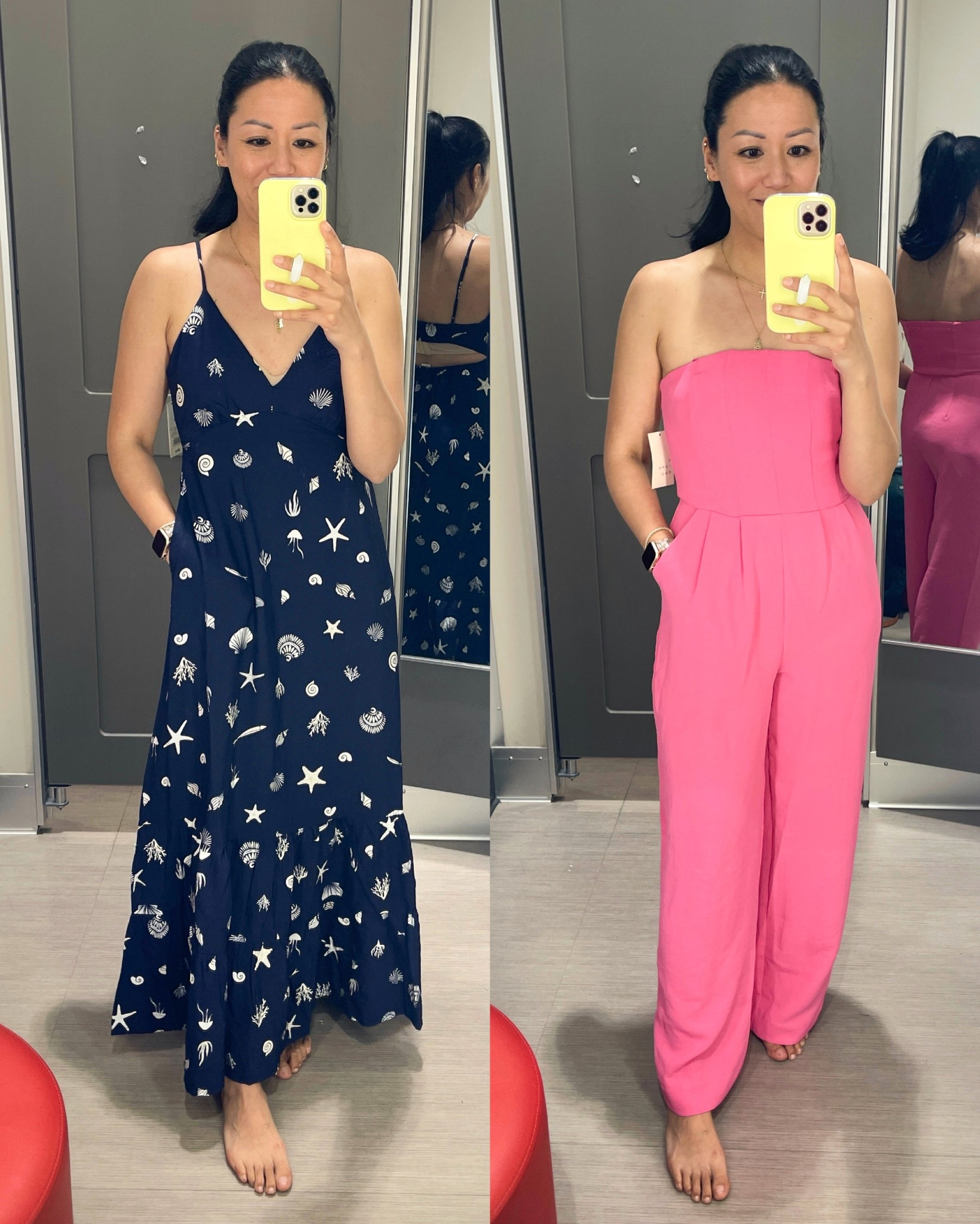 Size XS in the dress and jumpsuit
Warning: the jumpsuit doesn’t have a zipper so you have to just pull it on. If you have curves/hips it will be a struggle. 

#LTKFindsUnder50 #LTKSaleAlert #LTKSeasonal