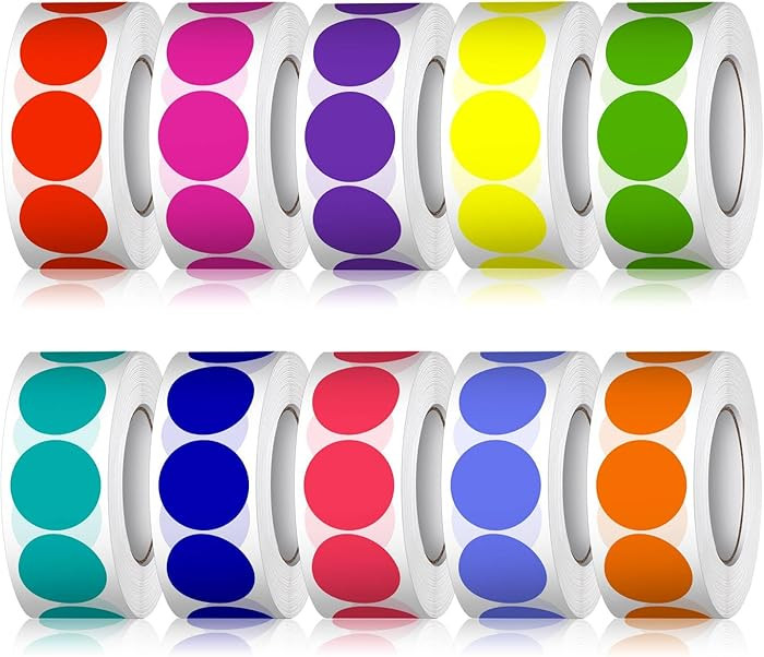5000 PCS 3/4" Colored Dot Stickers Round Color Coding Labels Polka Circle Dot Label Sticker for T... | Amazon (US)