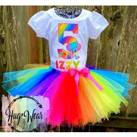 Rainbow Candy Birthday Tutu Outfit, Name, Outfit, Tutu, 5Th | Any Age Theme | Etsy (US)