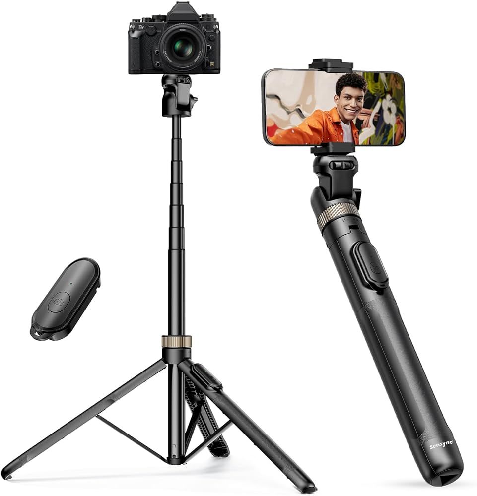 Sensyne Trípode de teléfono de 72 pulgadas, trípode extensible para iPhone y selfie Stick con ... | Amazon (US)